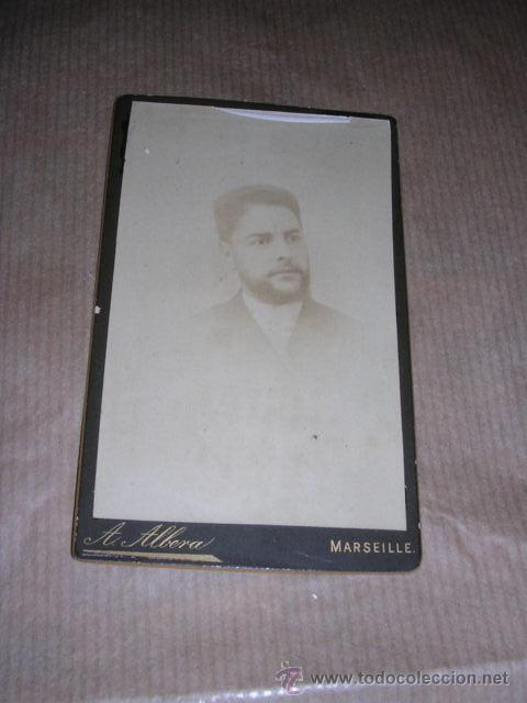 Fotograf&iacute;a antigua: CARTE DE VISITE A. ALBERA PHOTOGRAPHIE ,MARSELLE 10,5X6 CM.