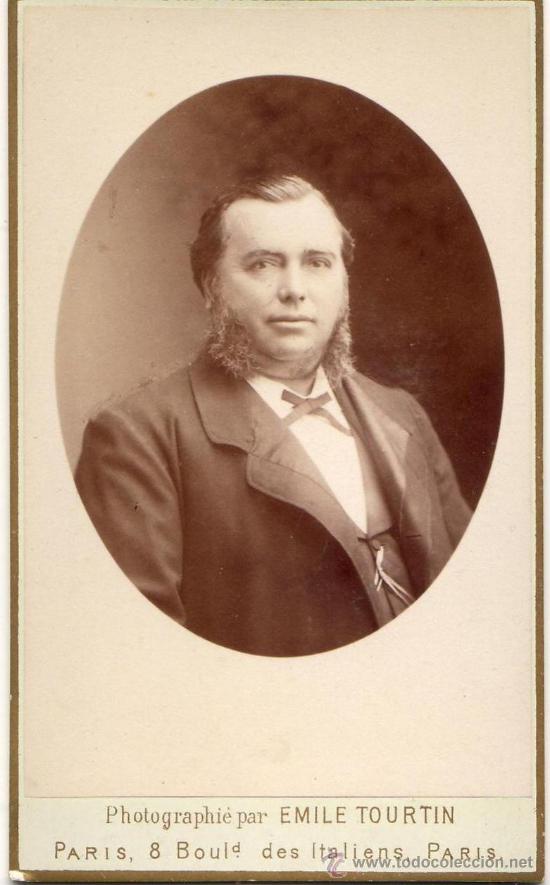 Fotografia antica: ANTIGUA FOTO SE&Ntilde;OR FOTOGRAFO EMILE TOURTIN...PARIS -CARTA DE VISITA ENVIO GRATIS