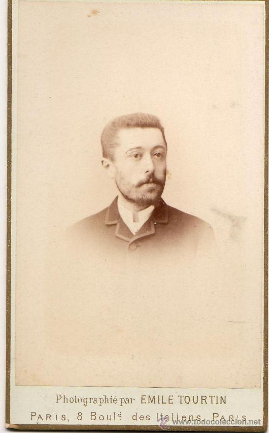 Fotografia antica: ANTIGUA FOTO SE&Ntilde;OR FOTOGRAFO EMILE TOURTIN...PARIS -CARTA DE VISITA ENVIO NACIONAL CERTIFICADO GRATI