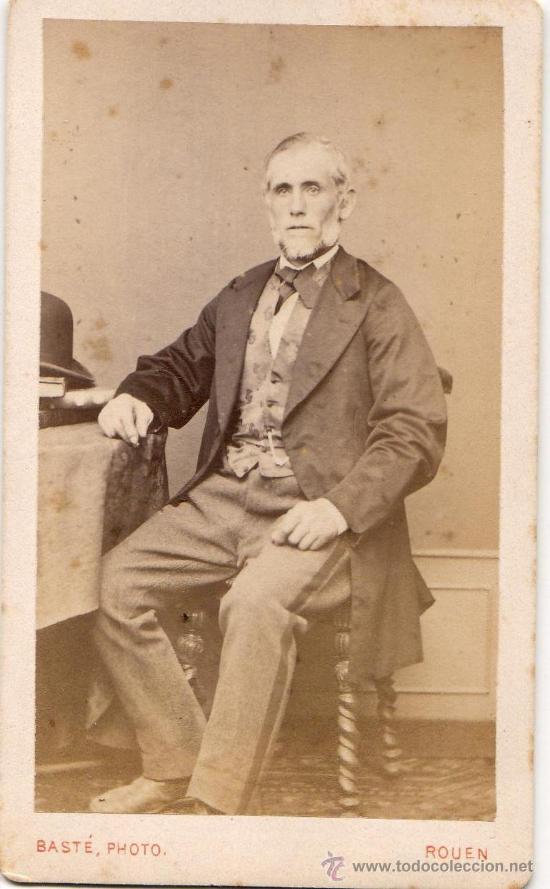 Fotografia antica: ANTIGUA FOTO SE&Ntilde;OR FOTOGRAFO BASTE ..PARIS -CARTA DE VISITA ENVIO NACIONAL CERTIFICADO GRATI