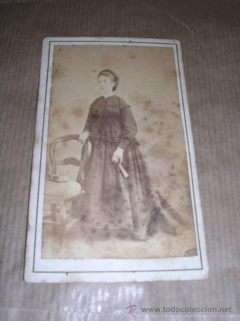 Fotografia antica: CARTE DE VISITE - SE&Ntilde;ORITA TERESA PALLARES MACIA - 10,5X6,5 CM.