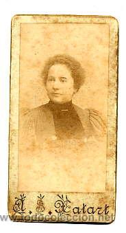 Fotografia antica: FOTO XATART RETRATO DE SE&Ntilde;ORA CDV. PEQUE&Ntilde;A CON REVERSO
