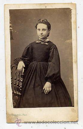 Fotografia antica: FOTO C.CABIBEL - PERPI&Ntilde;AN  RETRATO NI&Ntilde;A CON REVERSO