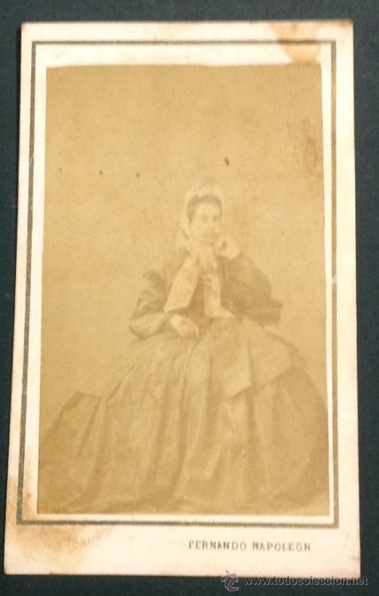 Fotografia antica: CARTE DE VISITE. FOT&Oacute;GRAFO FERNANDO NAPOLEON. RETRATO DE SE&Ntilde;ORA.