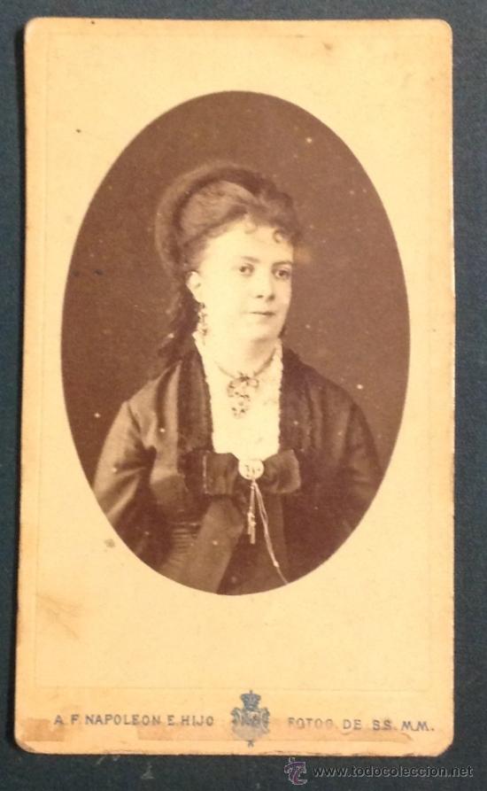 Fotografia antica: CARTE DE VISITE. FOT&Oacute;GRAFIO NApOLEON. RETRATO DE SE&Ntilde;ORA.
