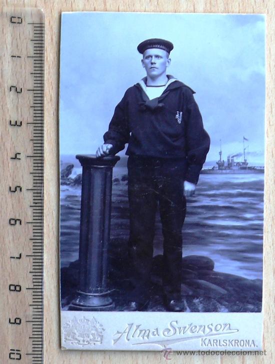 Fotografia antiga: ARMADA DE SUECIA . FOTO DE MARINERO. CARTE DE VISITE (CDV).