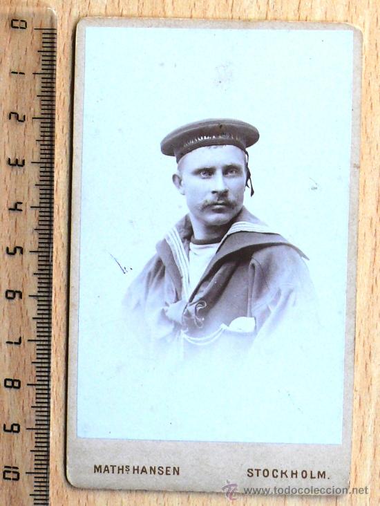 Fotografia antiga: ARMADA DE SUECIA . FOTO DE MARINERO. CARTE DE VISITE (CDV).