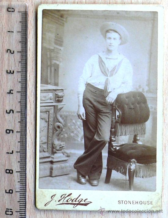 Fotografia antiga: ARMADA BRIT&Aacute;NICA. ROYAL NAVY. FOTO DE MARINERO. CARTE DE VISITE (CDV)