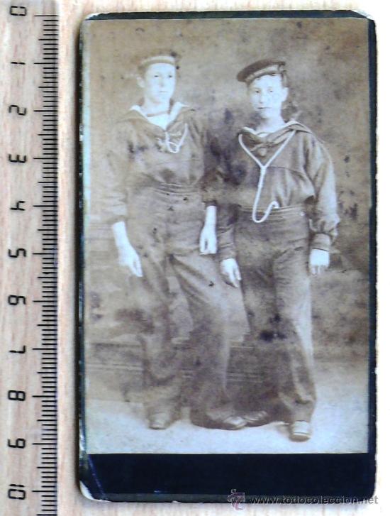 Fotografia antiga: ARMADA BRIT&Aacute;NICA. ROYAL NAVY. FOTO DE MARINEROS. CARTE DE VISITE (CDV)