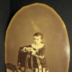 Fotografía antigua: ANTONIO ESPLUGAS (BARCELONA 1852 - 1929). BARCELONA RETRATO DE NIÑO.. 9 X 6 CM