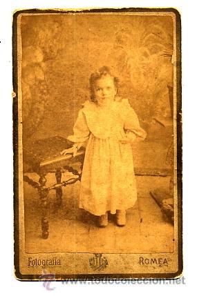 Fotografia antica: FOTOGRAFIA ROMEA RETRATO NI&Ntilde;A  CON REVERSO