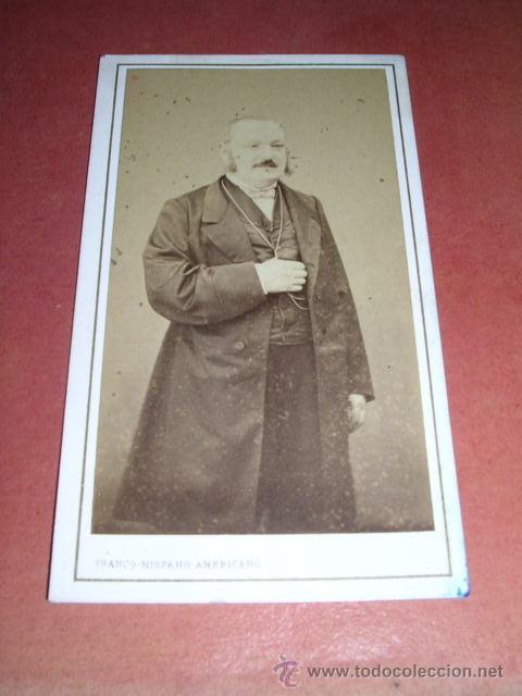 Fotografia antica: CARTE DE VISITE ,PERSONAJE  fotgr. franco-hispano -americano .BARCELONA     10,5X6,5 CM.
