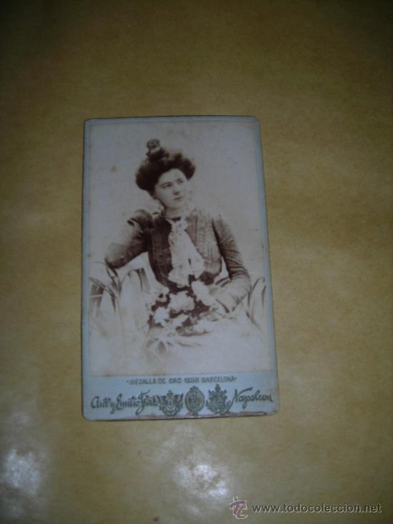 Photographie ancienne: CARTE DE VISITE , ANT. Y EMILIO FDITS NAPOLEON , ,EN LAPIZ MARCELA RUIZ DE AUSTOR CABANES