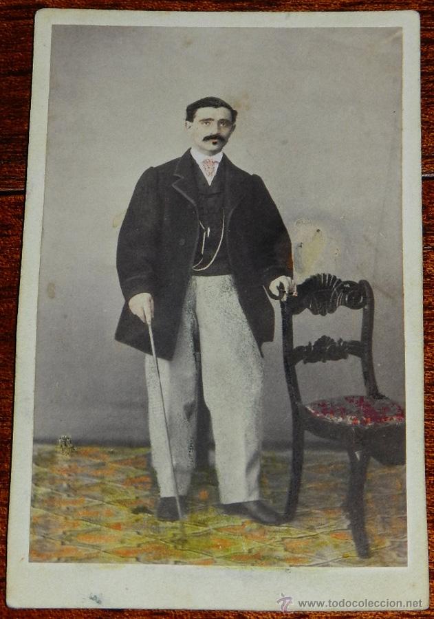 Fotograf&iacute;a antigua: ANTIGUA FOTOGRAFIA ALBUMINA CDV, FOTOGRAFIA COLOREADA, MIDE 10,4 X 6,5 CMS.