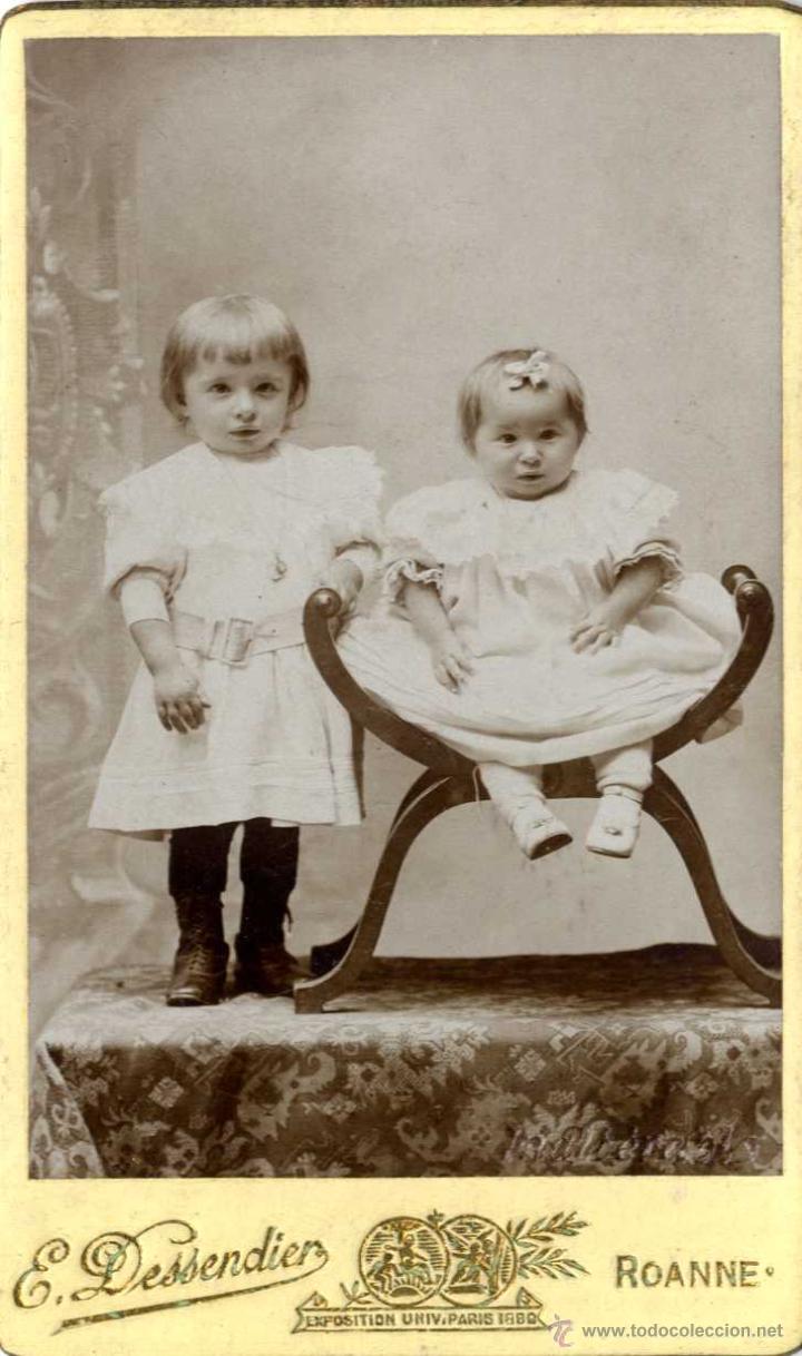 Fotograf&iacute;a antigua: FRANCIA, FOTO PAREJA NI&Ntilde;AS FOTOG. E. DESSENDIER