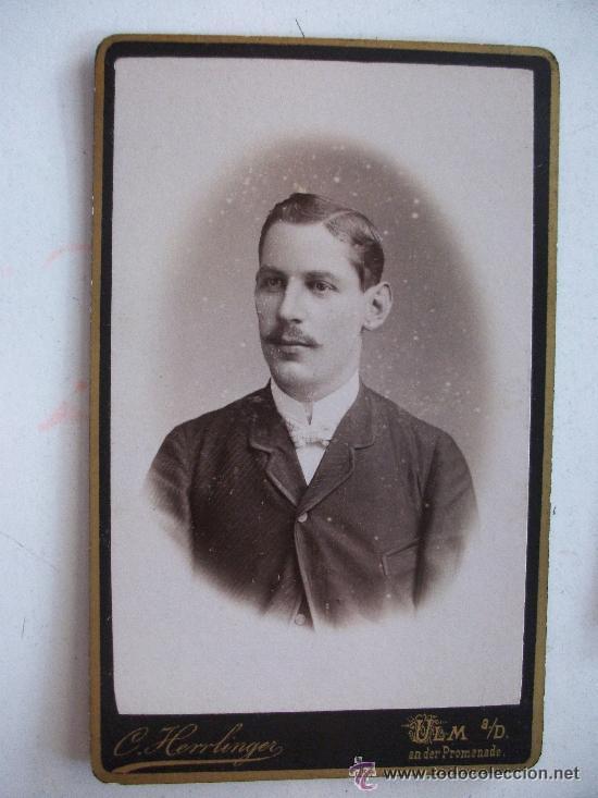 Fotograf&iacute;a antigua: CDV DE CABALLERO DEL SIGLO XIX . FOT.: HERRLINGER , ULM