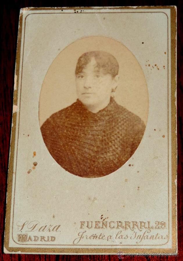 Photographie ancienne: FOTOGRAFIA ALBUMINA CDV DE MUJER, FOTOGRAFIA ESPA&Ntilde;OLA DE S. DAZA, tal como se puede ver en las fotos
