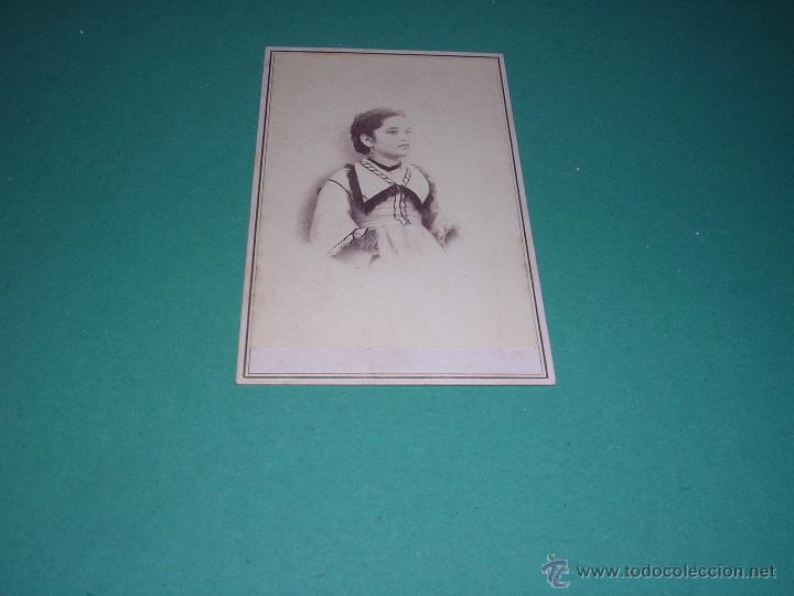 Fotografia antica: FOTO CARTE DE VISITE - M.D. FOTOGRAFO - TAMPON PARTE POSTERIOR A PLUMA PELEGRINA RICART .