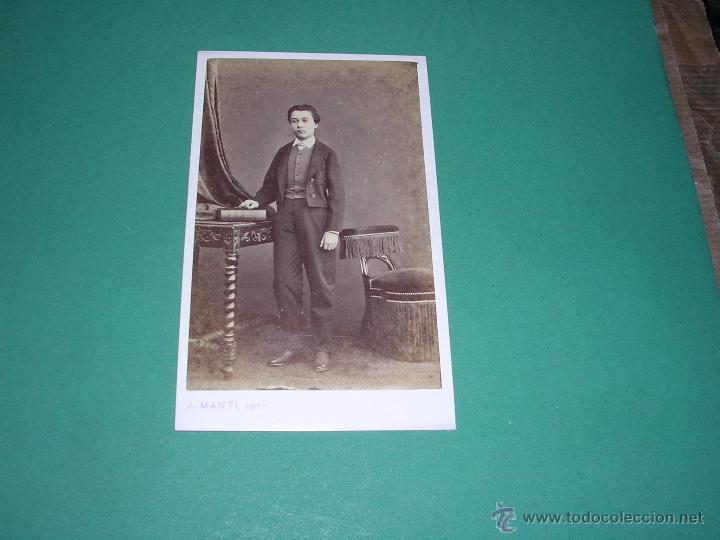 Fotografia antica: FOTO- CARTE DE VISITE JUAN MARTI FOTOGRAFO C. ESCUDELLERS N&ordm; 39 10X6,5 CM.