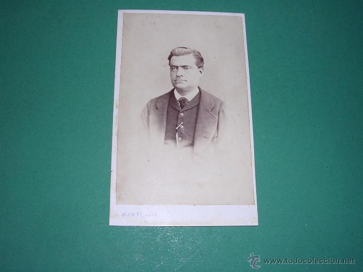 Fotografia antica: FOTO- CARTE DE VISITE JUAN MARTI FOTOGRAFO C. ESCUDELLERS N&ordm; 39 10X6,5 CM.