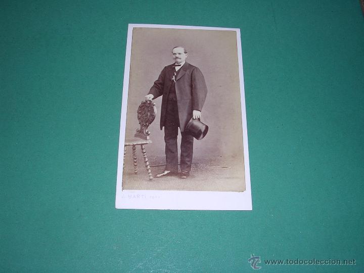 Fotografia antica: FOTO- CARTE DE VISITE JUAN MARTI FOTOGRAFO C. ESCUDELLERS N&ordm; 39 10X6,5 CM.