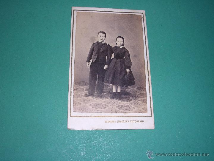 Fotografia antica: FOTO - CARTE DE VISITE FOTOGRAFIA Y DEGUERRE&Oacute;TIPO DE FERNANDO Y ANAIS NAPOLEON RAMBLA FRENTE Sta.