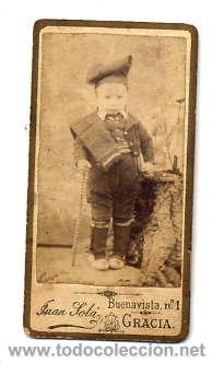 Fotografia antiga: FOTO JUAN SOLA -BARCELONA CDV MAS PEQUE&Ntilde;A RETRATO NI&Ntilde;O PAYES