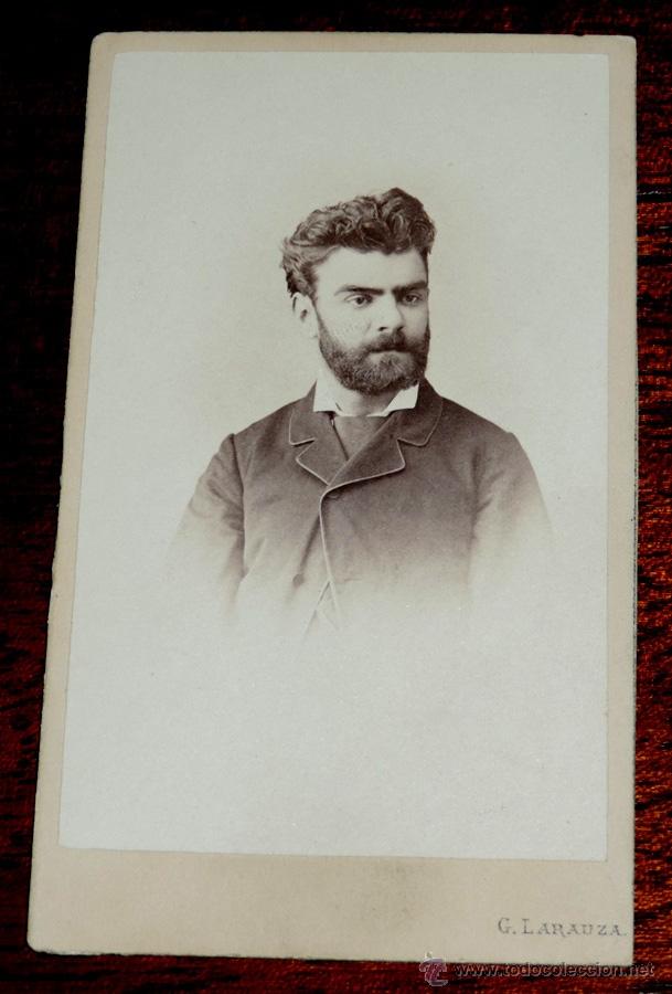 Fotograf&iacute;a antigua: FOTOGRAFIA ALBUMINA TIPO CDV, FOTO G. LARAUZA, MIDE 10,5 X 6,5 CMS APROX.