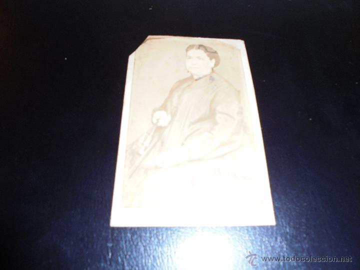 Antique Photography: CARTE DE VISITE - SE&Ntilde;ORA . PARTE POSTERIOR TAMPON PDR - 10X6,5 CM . PERDIDA DE UNA PUNTA