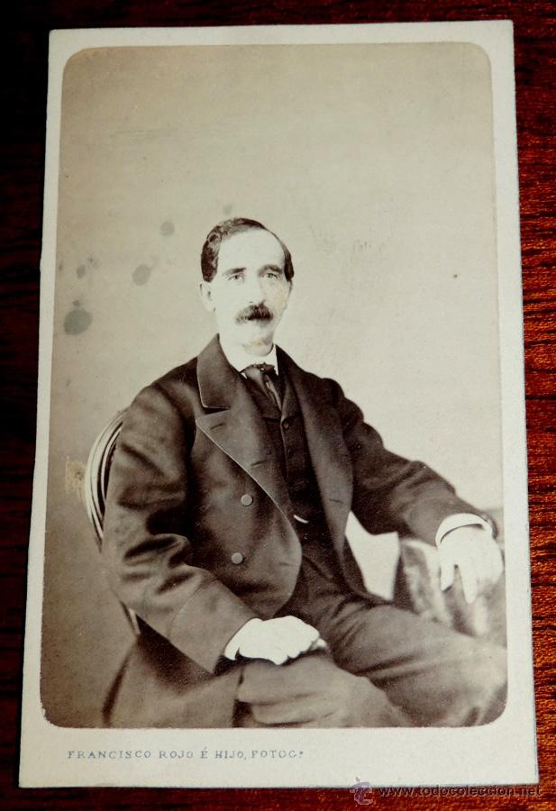 Fotograf&iacute;a antigua: FOTOGRAFIA ALBUMINA TIPO CDV, FOTOGRAFO ROJO E HIJO, MALAGA, MIDE 10 X 6,2 CMS.