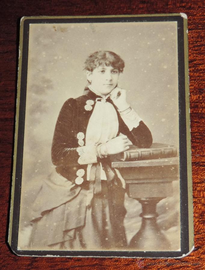 Fotograf&iacute;a antigua: Fotografia albumina de DAMA 1875 aproximadamente, CARTE DE VISITE, CDV FOTOGRAFO NAL, CHICANO Y L. H