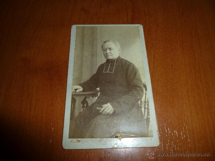 Fotografia antica: fotografia en tarjeta visita de antiguo sacerdote, phot. witz de rouen, de 10,5 x 6,5 cm.