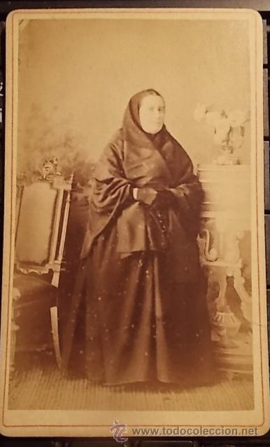 Antique Photography: TARJETA DE VISITA - Se&ntilde;ora mayor de negro