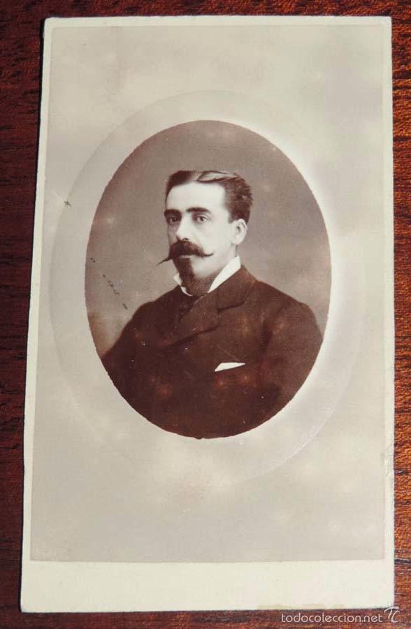 Antique Photography: FOTOGRAFIA ALBUMINA CDV, CARTE DE VISITE DE CABALLERO, SIGLO XIX, MIDE 10,2 X 5,5 CMS.