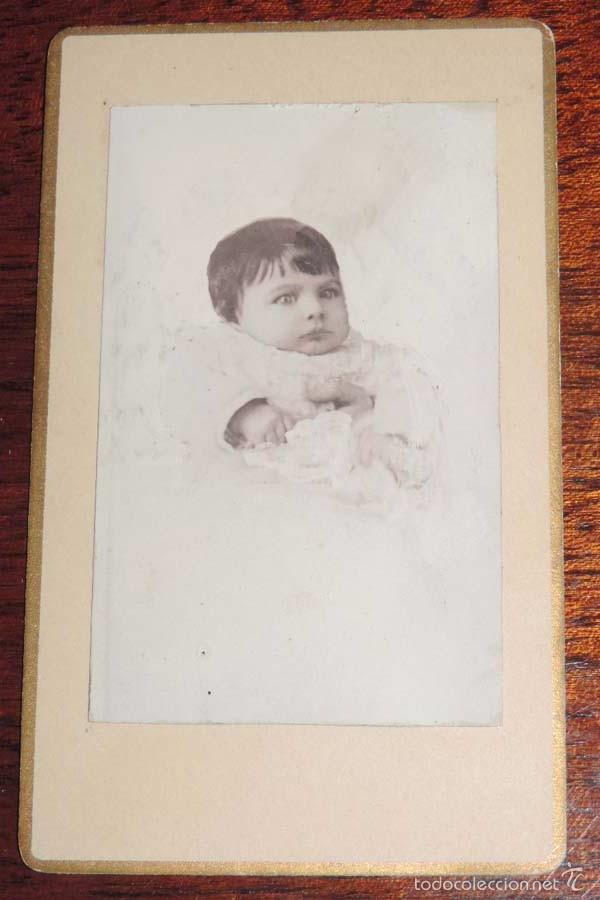 Antique Photography: FOTOGRAFIA ALBUMINA CDV, CARTE DE VISITE DE NI&Ntilde;A, SIGLO XIX,  MIDE 10,4 X 6,2CMS.