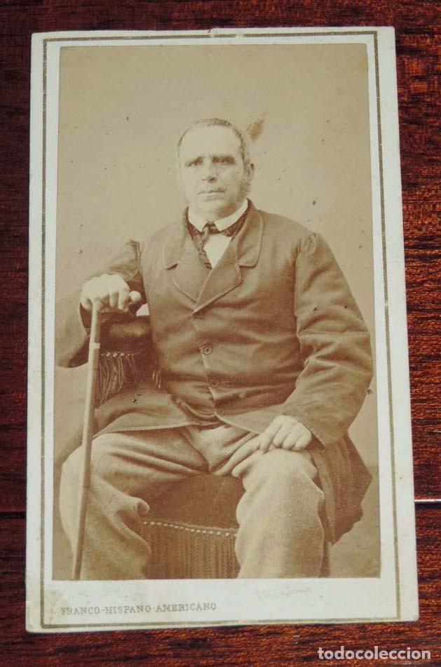Antique Photography: FOTOGRAFIA ALBUMINA CARTE DE VISITE CDV DE CABALLERO, ESTABLECIMIENTO FOTOGRAFICO FRANCO HISPANO AME