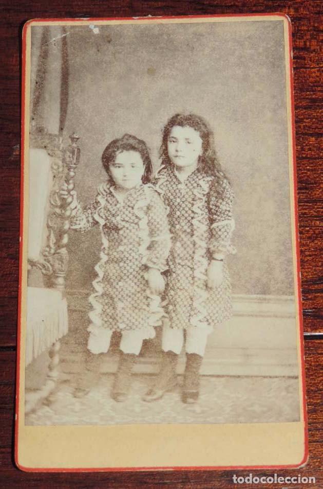 Antique Photography: FOTOGRAFIA ALBUMINA CDV DE DOS NI&Ntilde;AS, SIGLO XIX, MIDE 10,5 X 6 CMS.