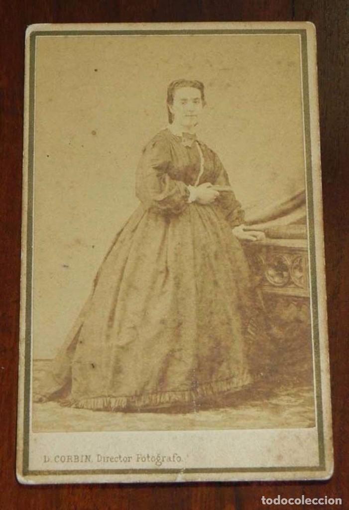Antique Photography: FOTO DE GABINETE, CARTE DE VISITE, CDV, DE DAMA. D. CORBIN DIRECTOR FOTOGRAFO, ROVIRA Y DURAN, BARCE