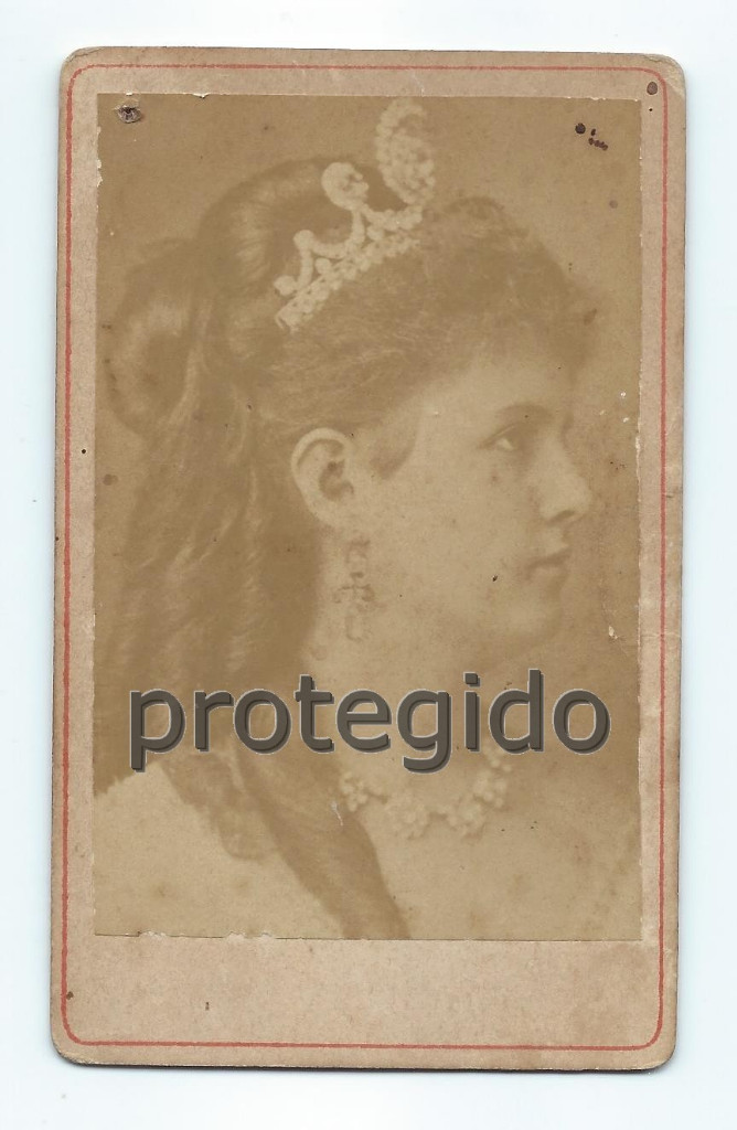 Photographie ancienne: CDV. RETRATO. PRINCESA POR IDENTIFICAR. FOT&Oacute;GRAFO MONOGRAMA - P - VER PARTE POSTERIOR.