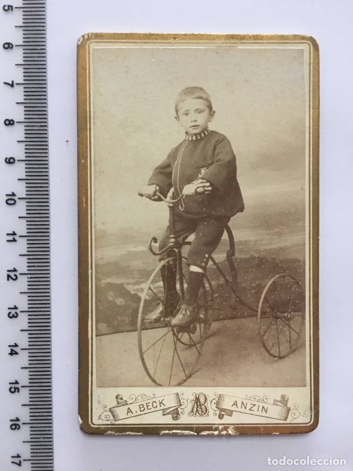 Antique Photography: TARJETA ESTABL. FOTOG. A. BECK. ANZIN (NORD).. H. 1900?