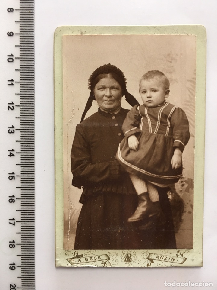 Antique Photography: TARJETA ESTABL. FOTOG. A. BECK. ANZIN (NORD). H. 1900?