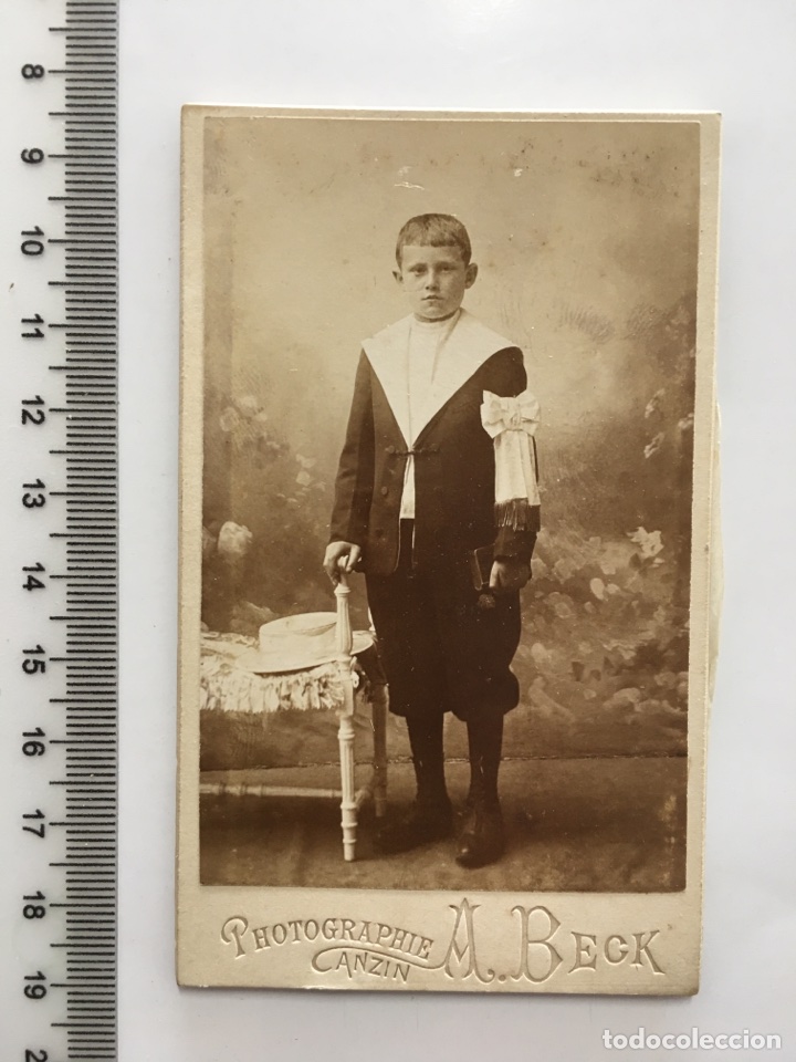 Antique Photography: TARJETA. ESTABL. FOTOG. A. BECK. ANZIN (FRANCIA). H. 1900?