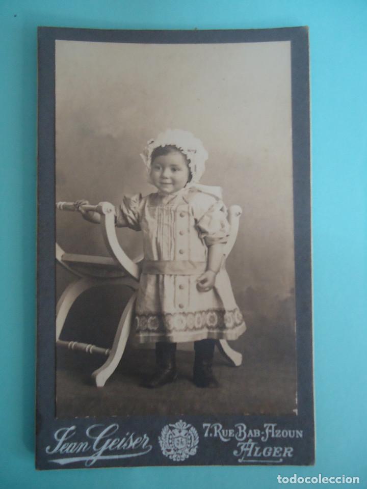 Fotograf&iacute;a antigua: FOTO CARTA DE VISITA DE ARGELIA RETRATO DE NI&Ntilde;A CON SILLA
