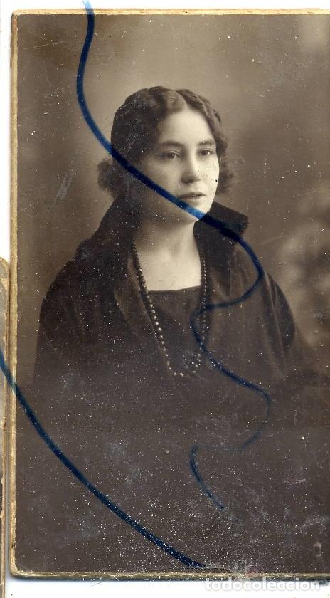 Fotograf&iacute;a antigua: FOTO ESTUDIO ARENAS -MALAGA RETRATO SE&Ntilde;ORITA  CON REVERSO ESCRITO