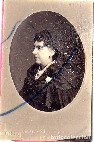 Fotograf&iacute;a antigua: FOTO E. OTERO -MADRID RETRATO SE&Ntilde;ORA TIPO MEDLLON C.D.V. CON PROTECCION SIN REVERSO