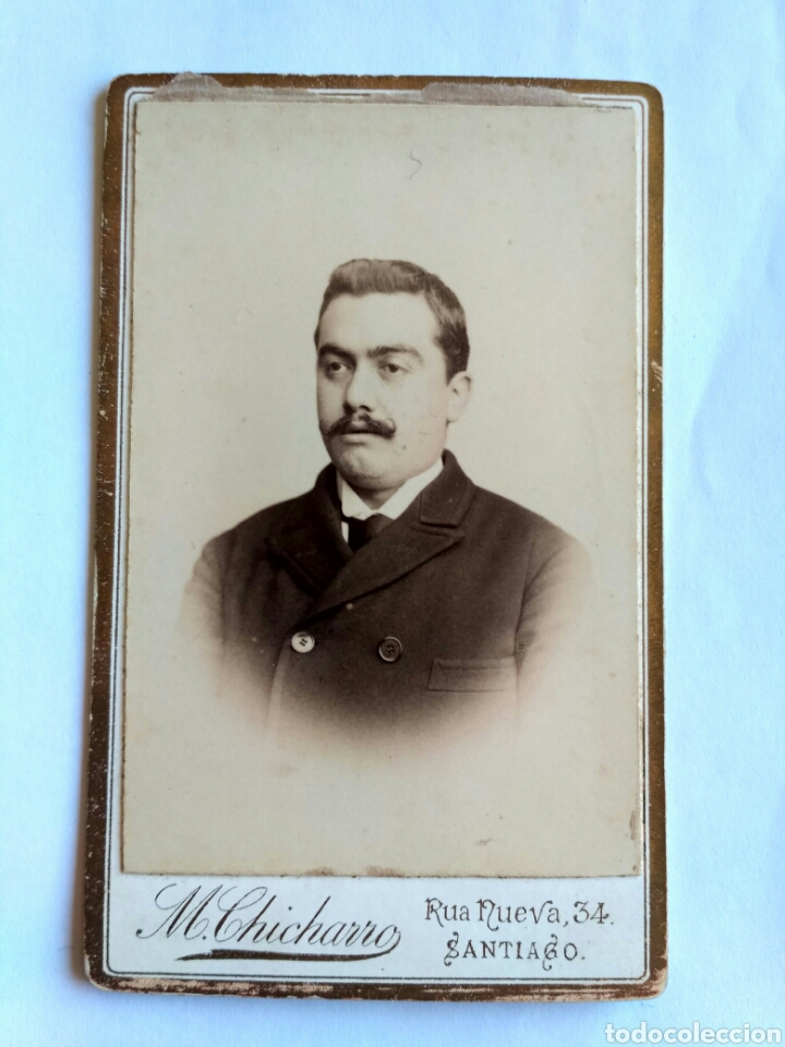Photographie ancienne: Carya de visita M. Chicharro, Santiago de Compostela. Galicia.