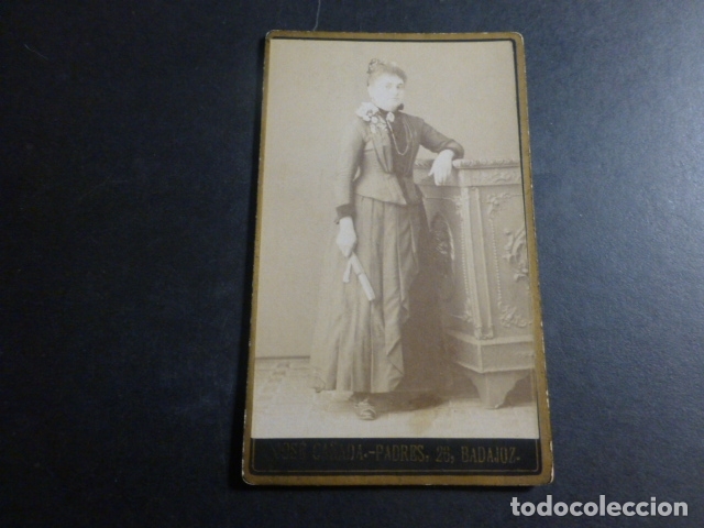 BADAJOZ JOSE CAÑADA FOTOGRAFO RETRATO DE DAMA CARTE DE VISITE HACIA 1880 (Fotografía Antigua - Cartes de Visite)