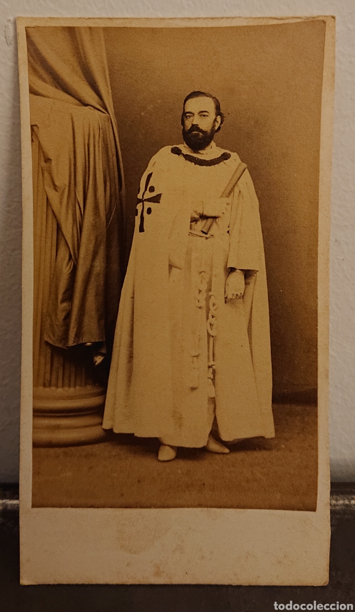Photographie ancienne: Fotograf&iacute;a templario, CDV, muy Rara, siglo XIX, Original,