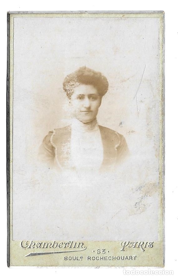 Photographie ancienne: R201-FOTOGRAFIA TARJETA CARTA DE VISITA- UNA DAMA - FOTO- CHAMBERLIN - PARIS  - de 1900-10