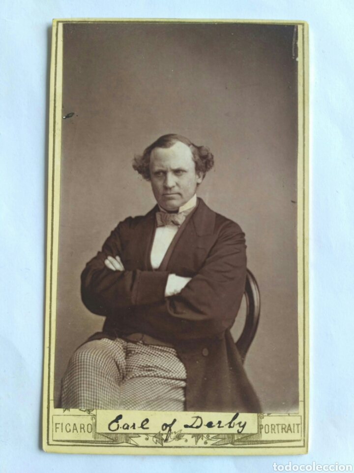 Antique Photography: Carta de visita, 15&deg; Conde de Derby. The F&iacute;garo. Reino Unido, s. XIX.